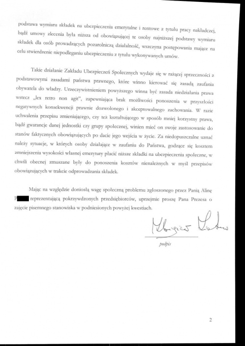 List p.Ziobro do ZUS 5.08.2011