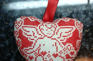 serce z amorkiem #hafty