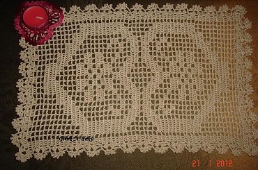 serwetka na "walentynki" #serce #szydełko #ozdoba #serwetka