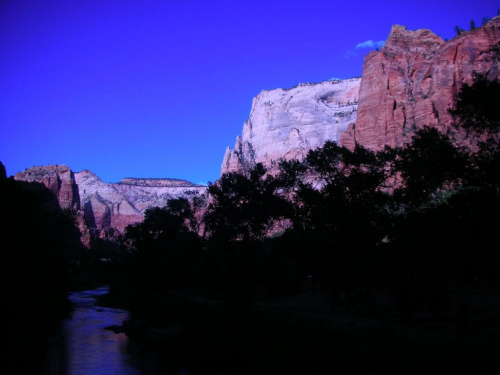 Zachod slonca w Zion National Park.