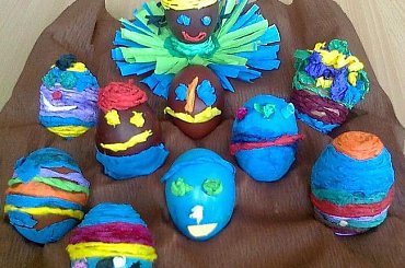 Wykonane przez moich uczniów :) #pisanki #jajka #Wielkanoc #oklejanki