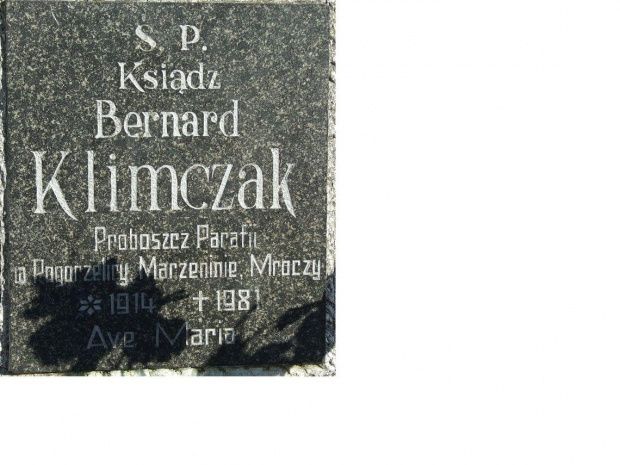 ks. proboszcz Bernard Klimczak 1914-1981
Gniezno cm. ul. Witkowska
część parafii sw. Wawrzyniec