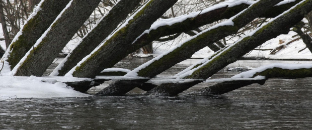 Rzeka Brda - 25.02.2011 - zdjęcie z samotnego spływu kajakowego. #Brda #lód