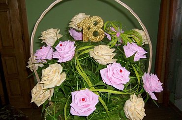 #KwiatyZKrepiny #KwiatyZBibuły #KoszeKwiatowe #NaŚlub #osiemnastkę #urodziny