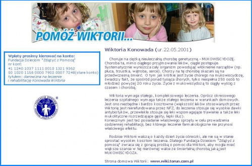 http://pomagamy.dbv.pl/ #Apel #ChorobaGenetyczna #darowizna #tragedia #Aktualności #ChoreDzieci #dziecko #Fiedziuszko #FundacjaDzieciom #ZdążyćZPomocą #LECZENIE #MUKOWISCYDOZA #organizacja #PomocCharytatywna #PomocDzieciom #PomocnaDłoń #Torun