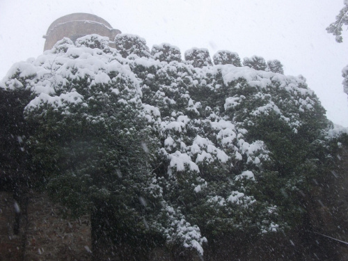 Zamek Chojnik w śniegowo-majowym ubranku :)