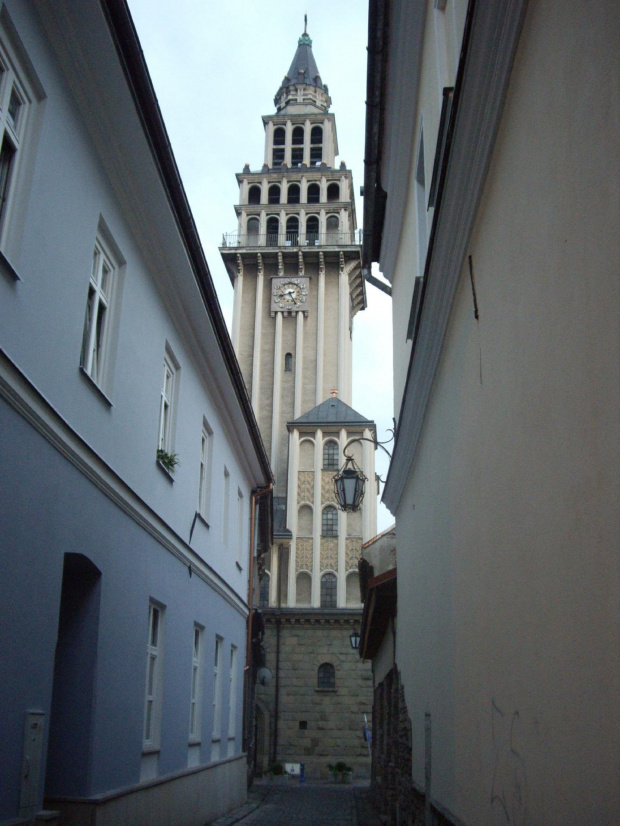 Wieża katedry św.Mikołaja w Bielsku-Białej.